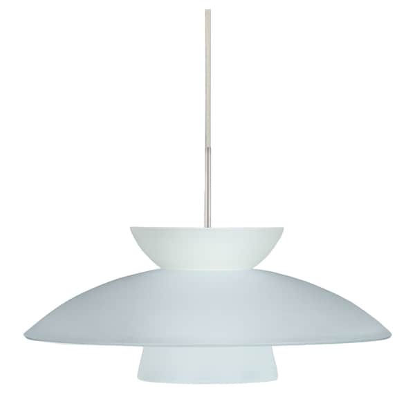 Besa Lighting Trilo 15 Cord Pendant, Frost, Satin Nickel Finish, 1x75W Incandescent 1JT-451325-SN - main